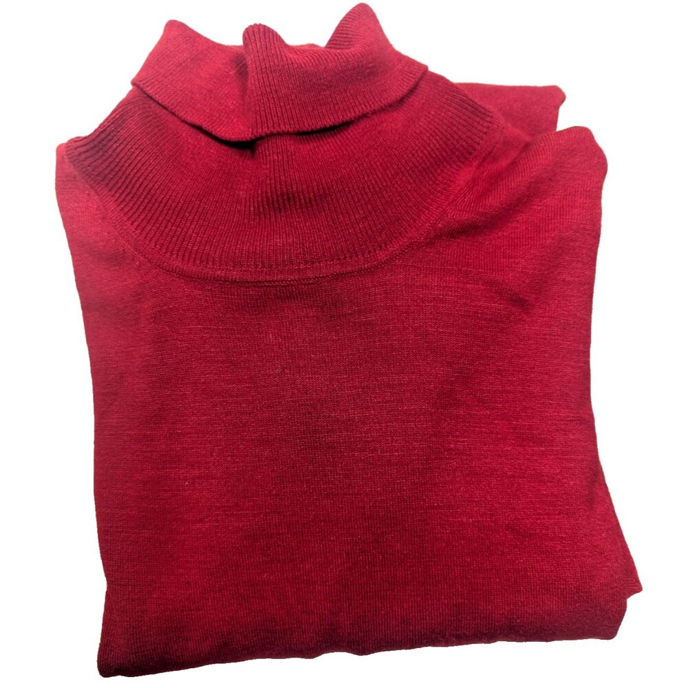 Perry Ellis Men's Turtle Neck Long Sleeve Sweater RED XL